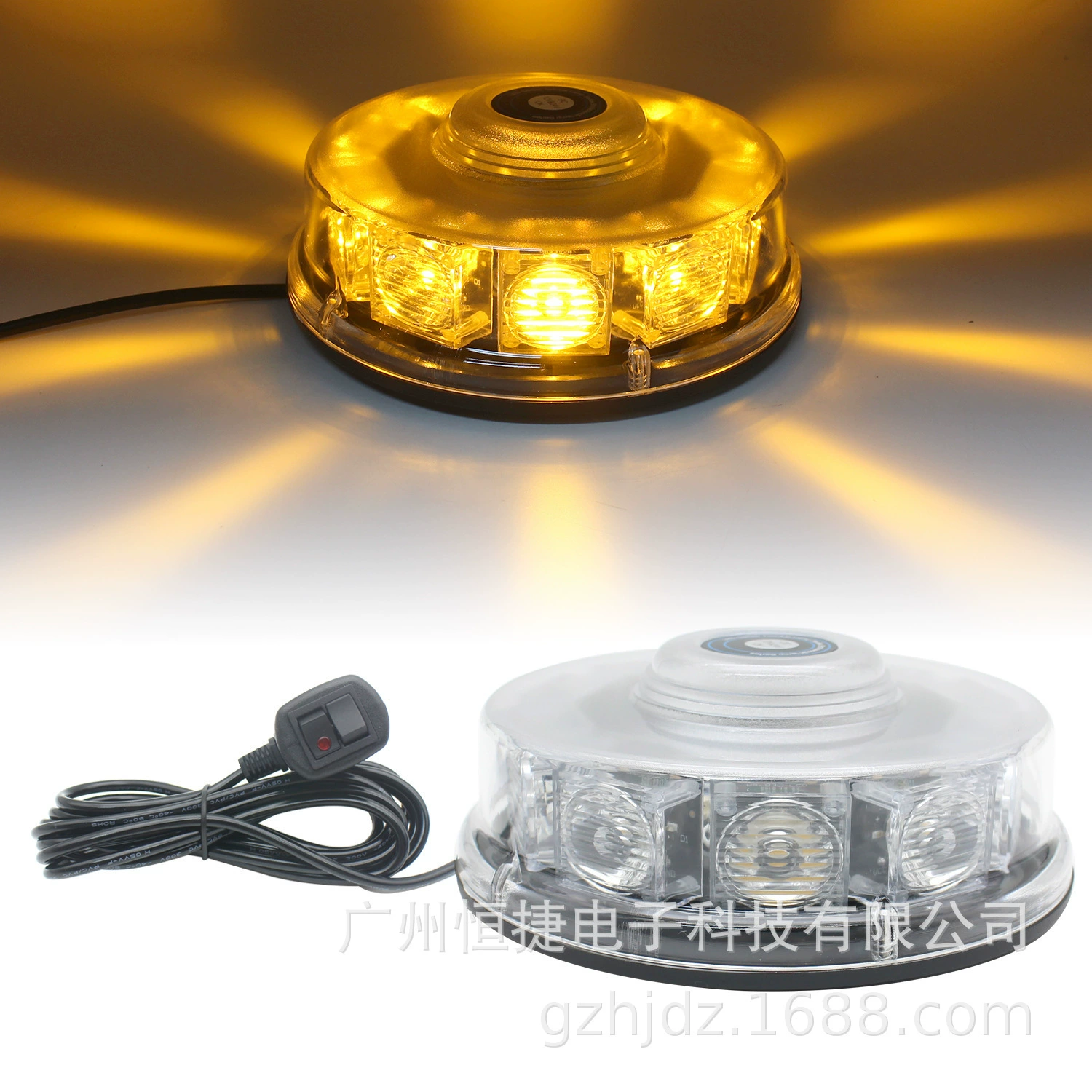 10LED подсветка потолка вспышка света автомобиля вращающегося стробоскопа круглая магнитная сигнальная лампа на крыше мини-стробоскопа