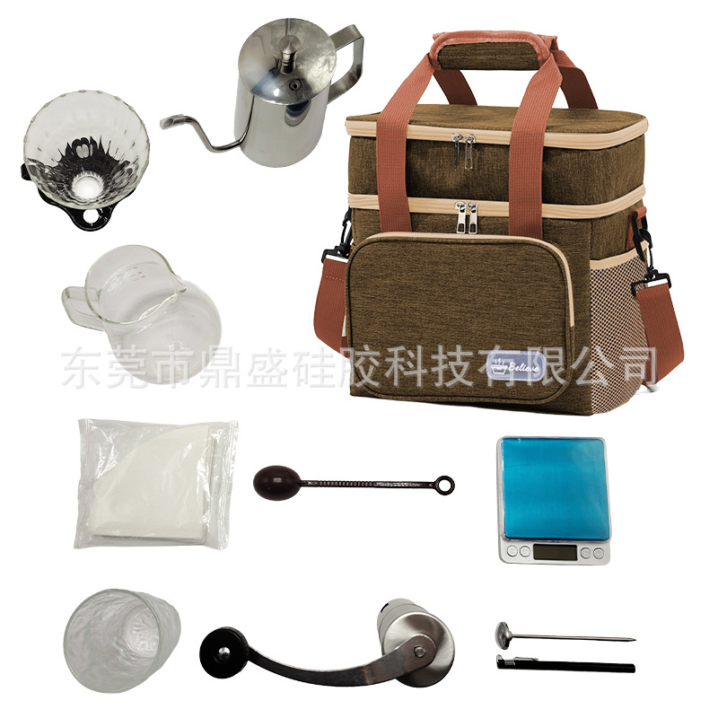 Nuevo conjunto de café manual portátil al aire libre molino de frijoles manual herramientas de café al por mayor