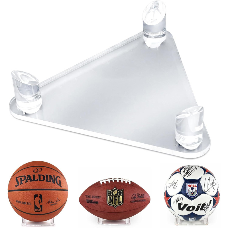 Creative gift acrylic ball rack rugby bracket transparent triangle football bracket basketball display rack wholesale