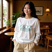 工厂直发字母印花纯棉长袖T恤女秋新款宽松韩版显瘦白色打底衫ins