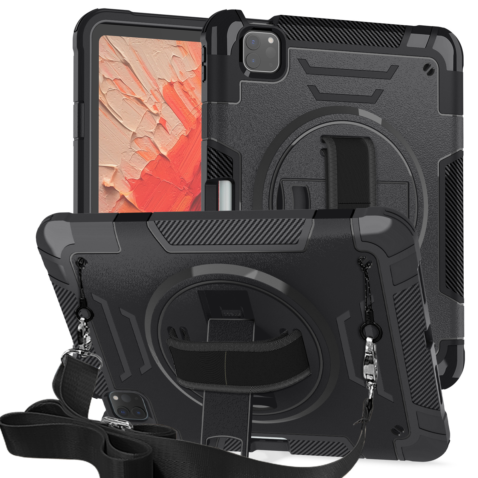 Anti-fall Protective Shell Thickened Airbag for Apple iPad Air/Pro iPhone Tablet Case with Bracket