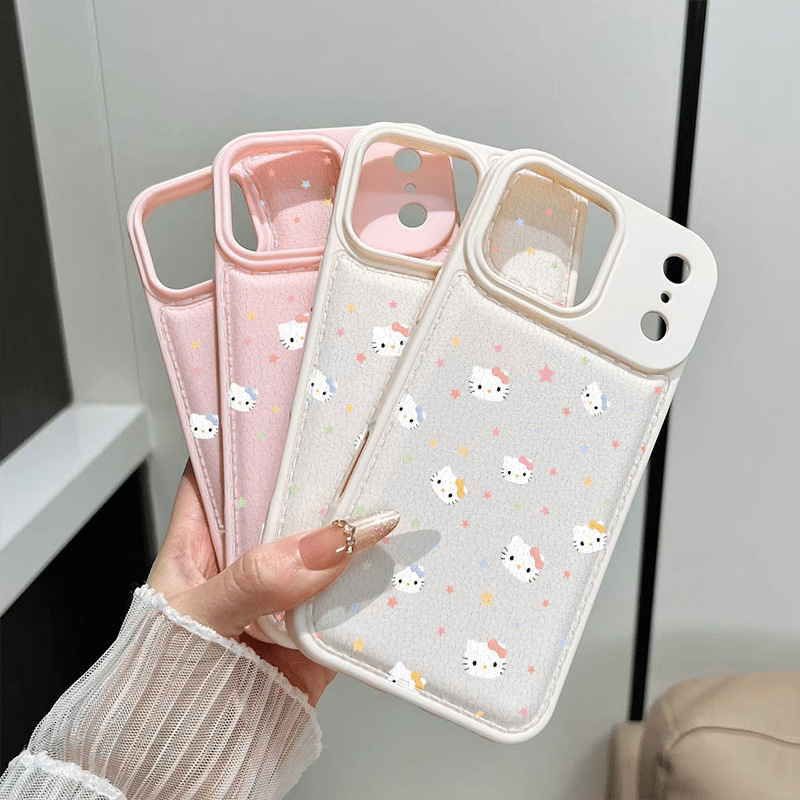 Mini Hello Kitty Drum Bag Leather Pattern Suitable for Apple 17Promax13 Mobile Phone Case Iphone17 Soft Shell 16 Large Holes