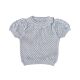 Cutemily Summer Ins Girls Pullover Lotus Collar Hollow Knitted Sweater Women's Thin Cute Knitted Short Sleeve