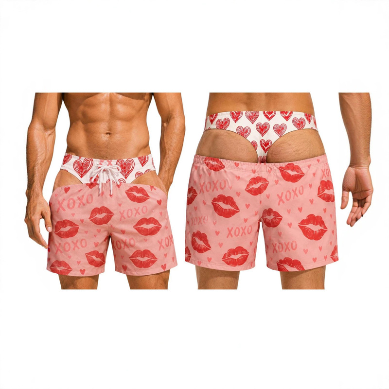 New European and American style men's sexy beach shorts swim trunks, funny abstract quick-dry men's swim trunks wholesale New European and American style men's sexy beach shorts swim trunks, funny abstract quick-dry men's swim trunks wholesale