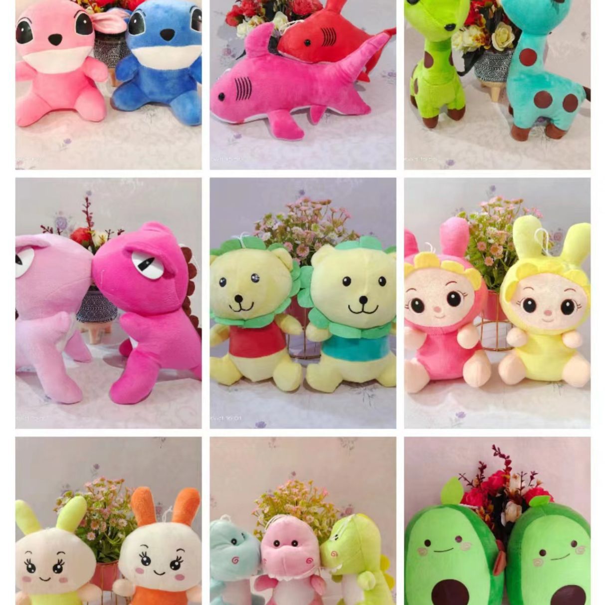 Una gran cantidad de juguetes de peluche de gran descuento, bodas de la compañía, actividades de juegos, todo tipo de muñecas de agarración