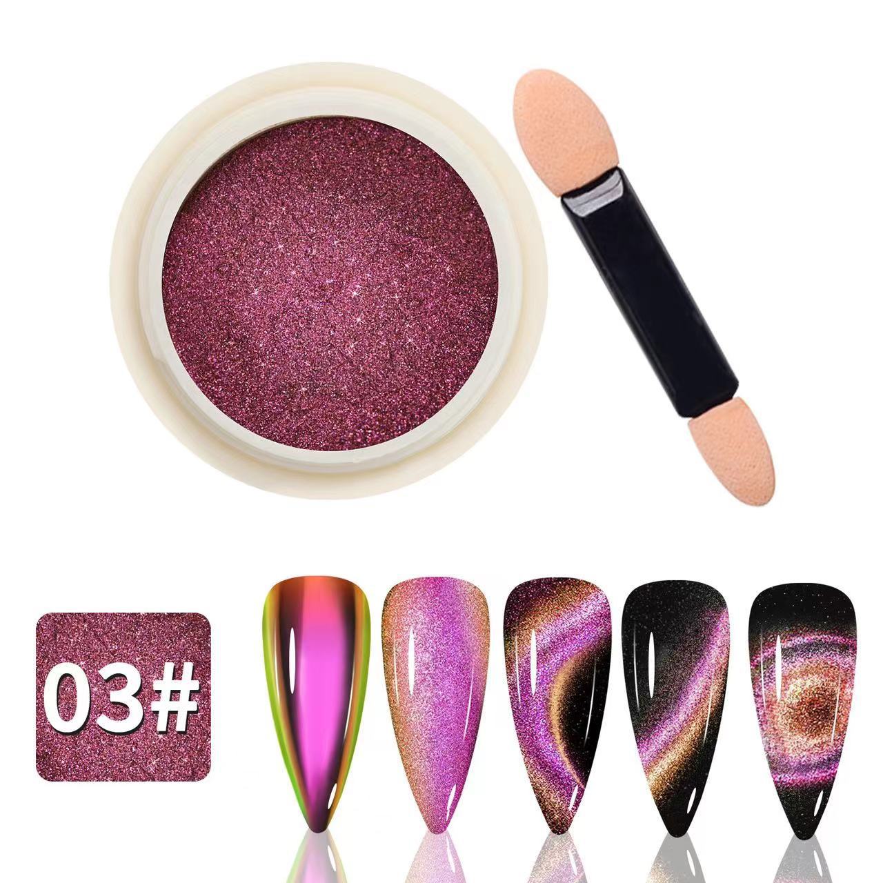 Polvo de ojo de gato 5D de alta calidad, polvo de ojo de gato de cristal, polvo de ojo de gato francés, polvo de absorción magnética súper fuerte.