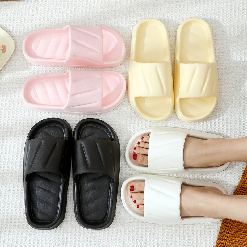 Wide Twill Women's Slippers Eva Thick-Soled Non-Slip Hospitality Summer Indoor Bathroom Home Slippers for Men