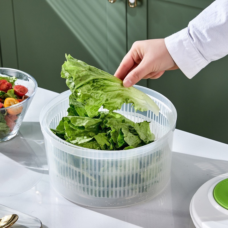 家庭用野菜サラダ脱水機キッチン野菜洗濯ハンドドライヤー二層排水野菜洗濯機果物と野菜のスイングドライヤー|undefined