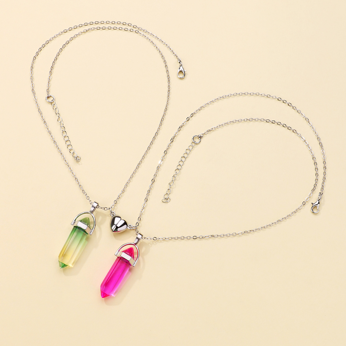 24g Weight Natural Stone Pendant Material Pendant Necklace Classification Copper Clad Iron Chain Material cable chain Chain Type 1 Pair Quantity Daily Occasion natural stone, Copper Clad Iron Material Geometric, Heart Shape Pattern Couple Gender Hip-Hop Style Hip-Hop Geometric Heart Shape Natural Stone Copper Clad Iron Cable Chain Pendant Necklace In Bulk 3