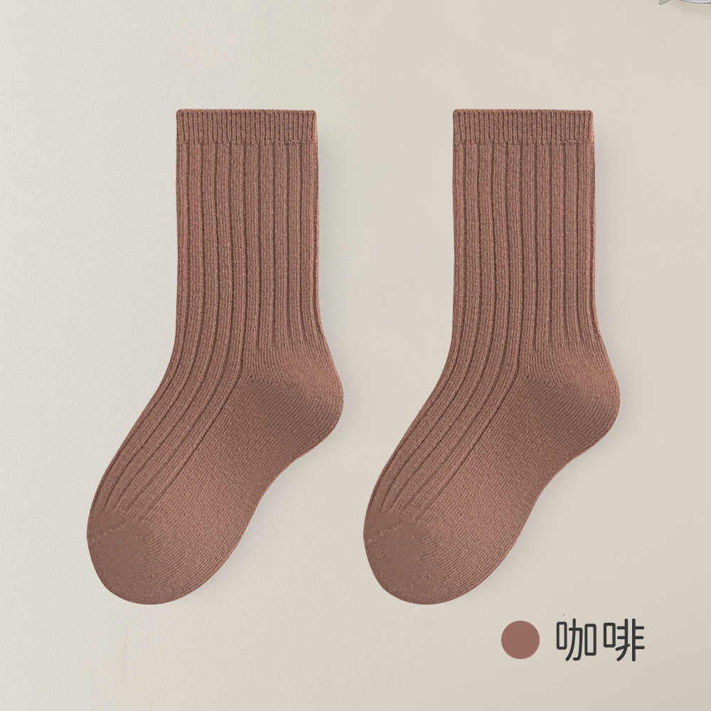 Nuevos calcetines para niños Calcetines de media pantorrilla de estilo coreano doble aguja sin hueso pies no apretados calcetines de bebé de algodón peinado Zhuji Calcetines niños