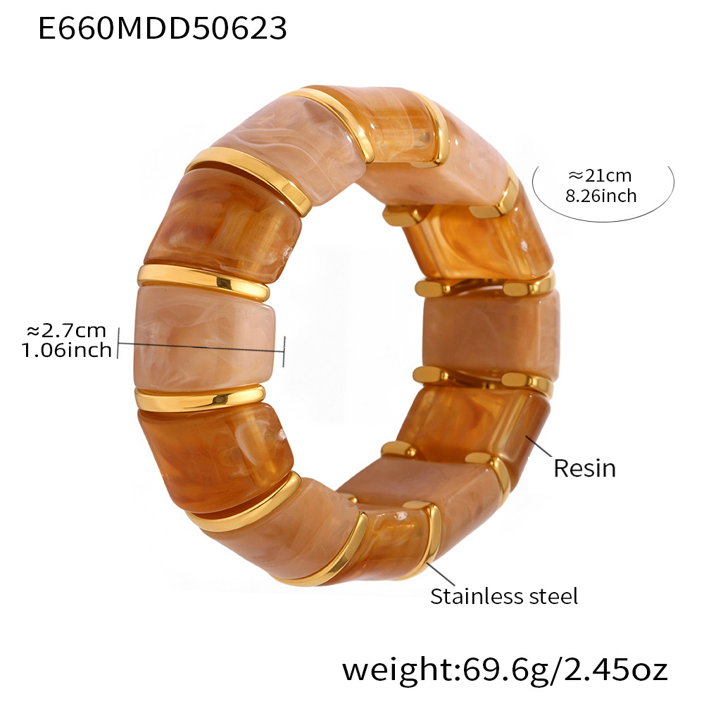 E660-브라운 엘라스틱 팔찌 20cm