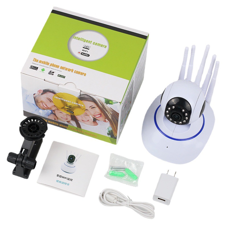 Nuevo inalámbrico WiFi óptico cabeza fuerte Rocker HD visión nocturna cámara panorámica de dos vías de intercomunicación cámara de seguridad