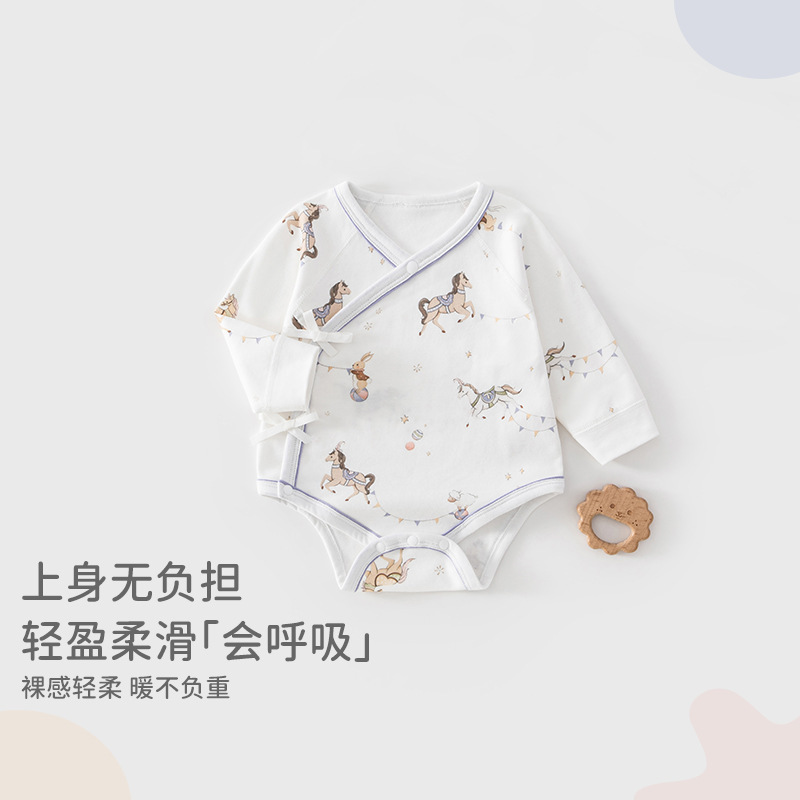 Baby Onesie A-Class Pure Cotton Newborn Romper Year of the Horse Triangle Bodysuit Spring and Autumn Base Layer Jumpsuit Immediately Brings Happiness Baby Onesie A-Class Pure Cotton Newborn Romper Year of the Horse Triangle Bodysuit Spring and Autumn Base Layer Jumpsuit Immediately Brings Happiness