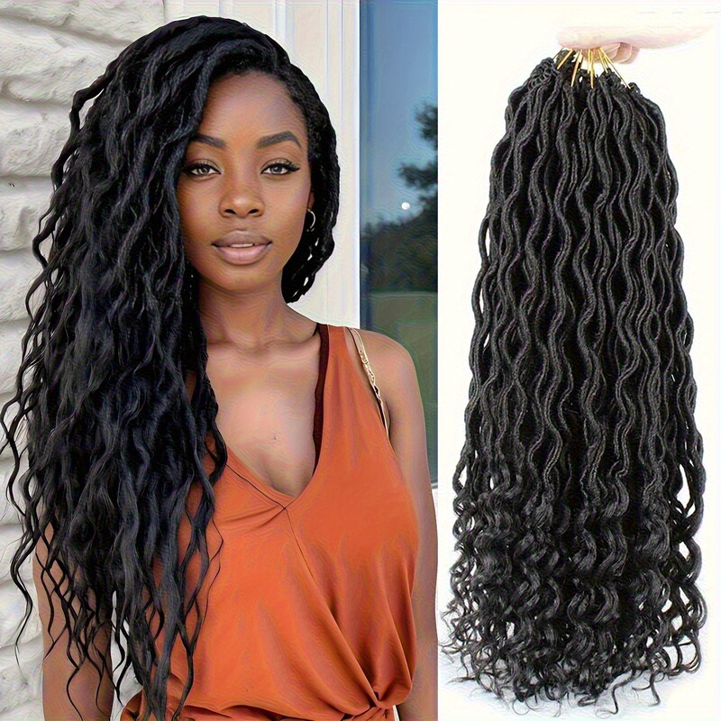 Goddess Curly Faux Locs Hollow Tube Curly African Dirty Braids European and American Hair