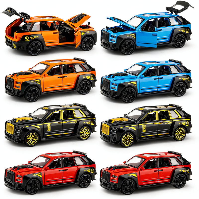Cross-Border Amazon Southeast Asia Children's Toys Boys' Realistic Pull-Back Alloy Car Model 1:28 Toy Car Decoration Piece