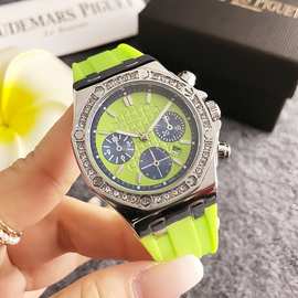 荧光绿胶带女表满钻撞色多功能表直播带货新款表支持一件代发手表