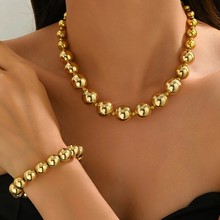 跨境批发 欧美时尚ins个性夸张塑料转运珠项链女百搭甜酷锁骨链潮
