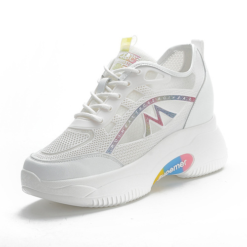 Trendy Sunday  Autumn New Net Shoes Wholesale Flat Casual Sandals Heightening Shoes Student Women's Net Shoes
