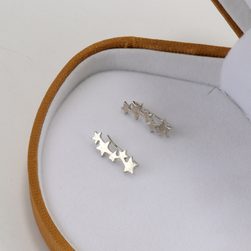 Korean style trendy five-pointed star fashion creative earrings simple and exquisite ear clips popular earrings manufacturers wholesale can be shipped on behalf of