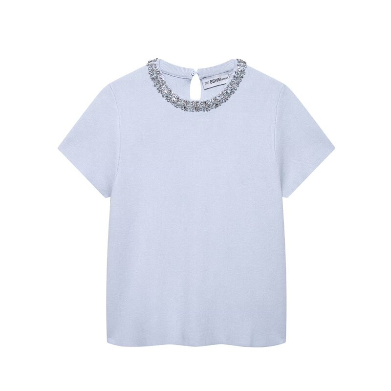 ZARZ 自家製ヨーロッパとアメリカンスタイルの新しい女性のファッショナブルなジュエリーニットトップ 5755039|undefined