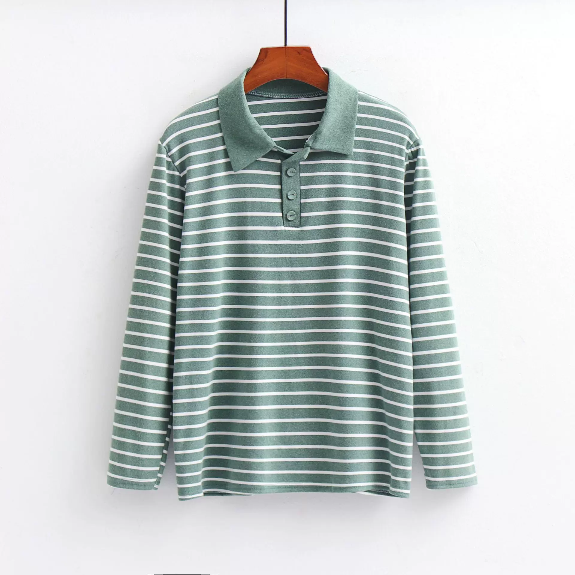 中老年妈妈女装奶奶装妇女衣服批发棉条纹翻领打底长袖T恤休闲