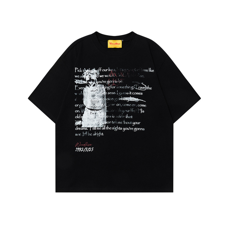 WT523 American Street 2025 Retro Girl Pattern Design Men's Loose High-end Sense Neutral Short-sleeved T-shirt WT523 American Street 2025 Retro Girl Pattern Design Men's Loose High-end Sense Neutral Short-sleeved T-shirt
