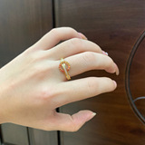 Небольшое дизайнерское модное кольцо с драгоценными камнями из нержавеющей стали, брендовый аксессуар, европейский стиль, 18 карат, не выцветает