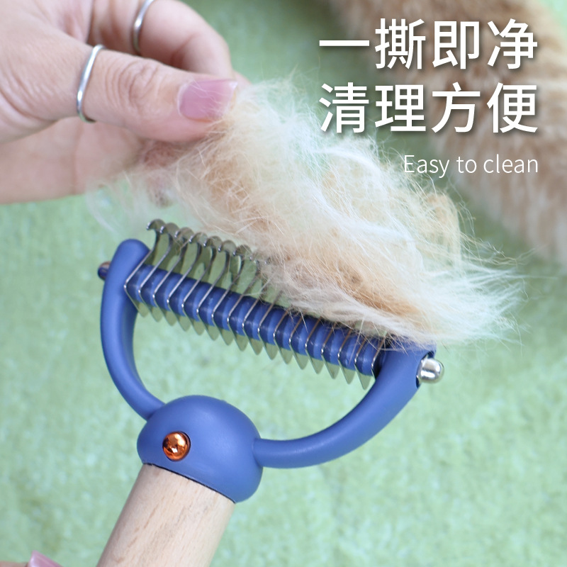 Nudo de mascota peine gato autolimpiante aguja peine flotante pelo nudo abierto gato y perro belleza peine removedor de pelo suministros para mascotas