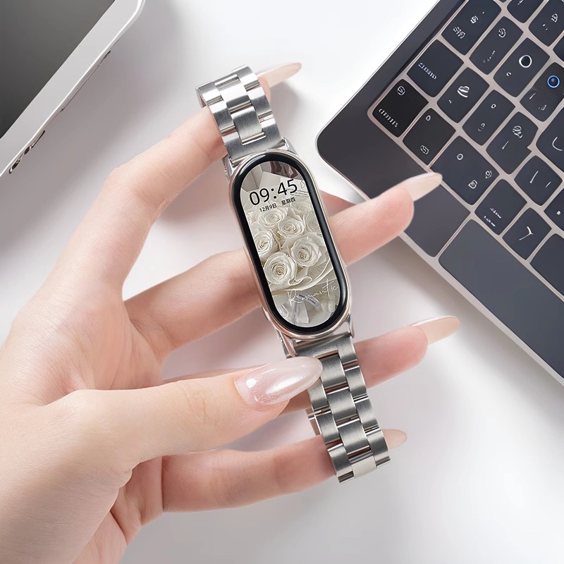Suitable for Xiaomi 10 Bracelet Strap Stainless Steel Metal 8 Wrist Strap Women's Smart Sports Xiaomi Mi Band 9 Watch Strap