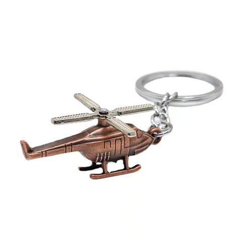 Cross-border retro creative three-dimensional helicopter car keychain pendant pendant men's backpack pendant ornaments