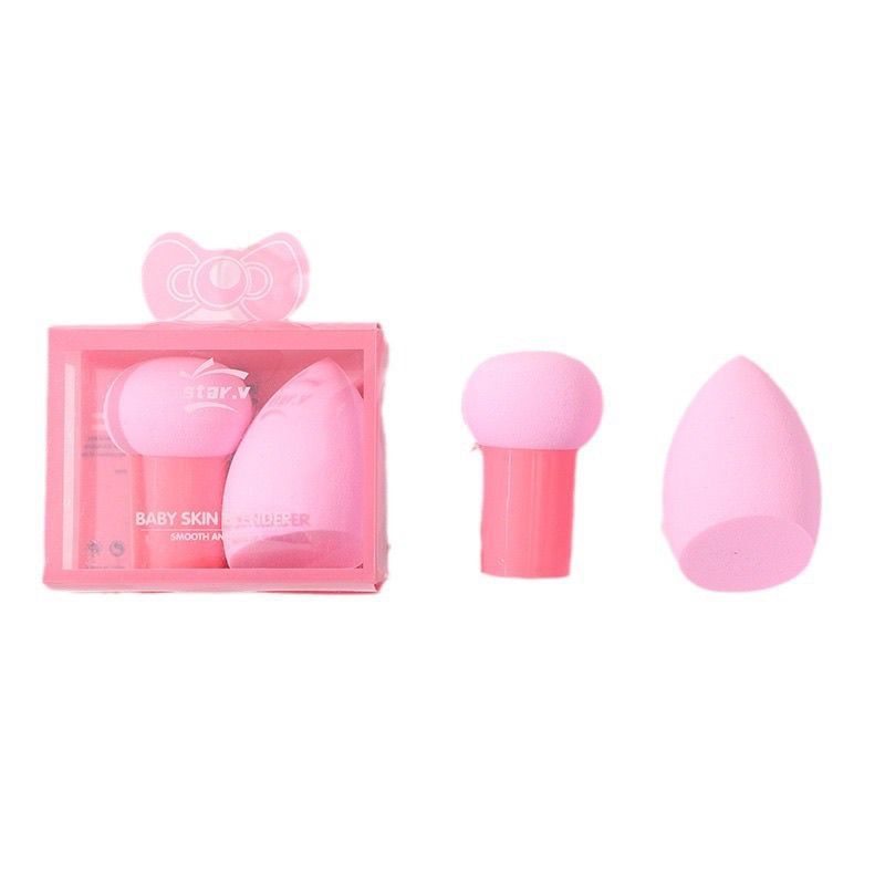 Paquete de 2 esponjas de maquillaje en forma de hongo, empaquetadas individualmente, ultra suaves, que no absorben polvo, esponja de maquillaje tipo cojín, herramienta de belleza para crema BB.