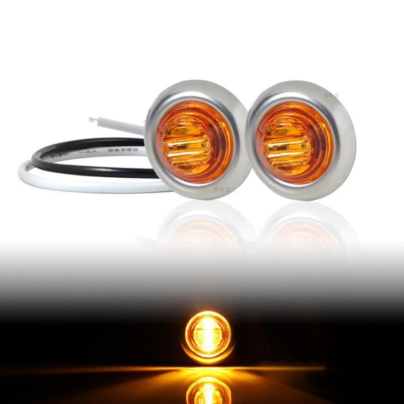 Salida transfronteriza 12v 3led 3 / 4 pulgadas luz lateral del camión luz lateral del camión anillo de acero inoxidable luz lateral del autobús