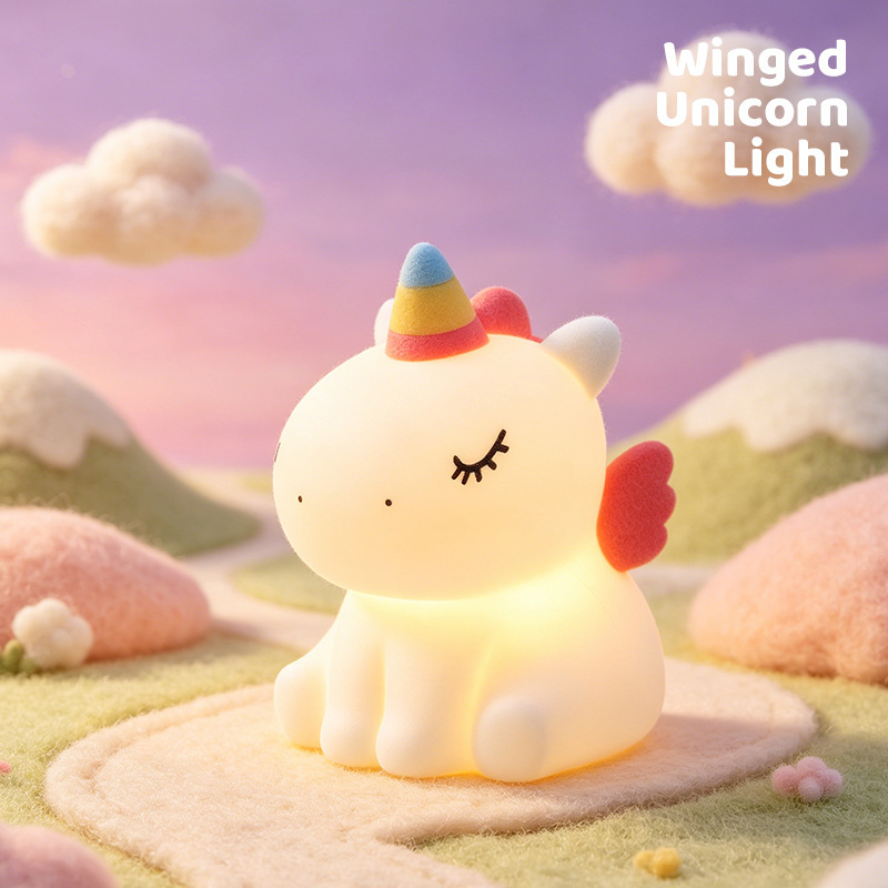 Silicone Tap Light Night Lamp Ornament Atmosphere Light Decorative Table Lamp Eu Ce Certified Unicorn Silicone Night Light