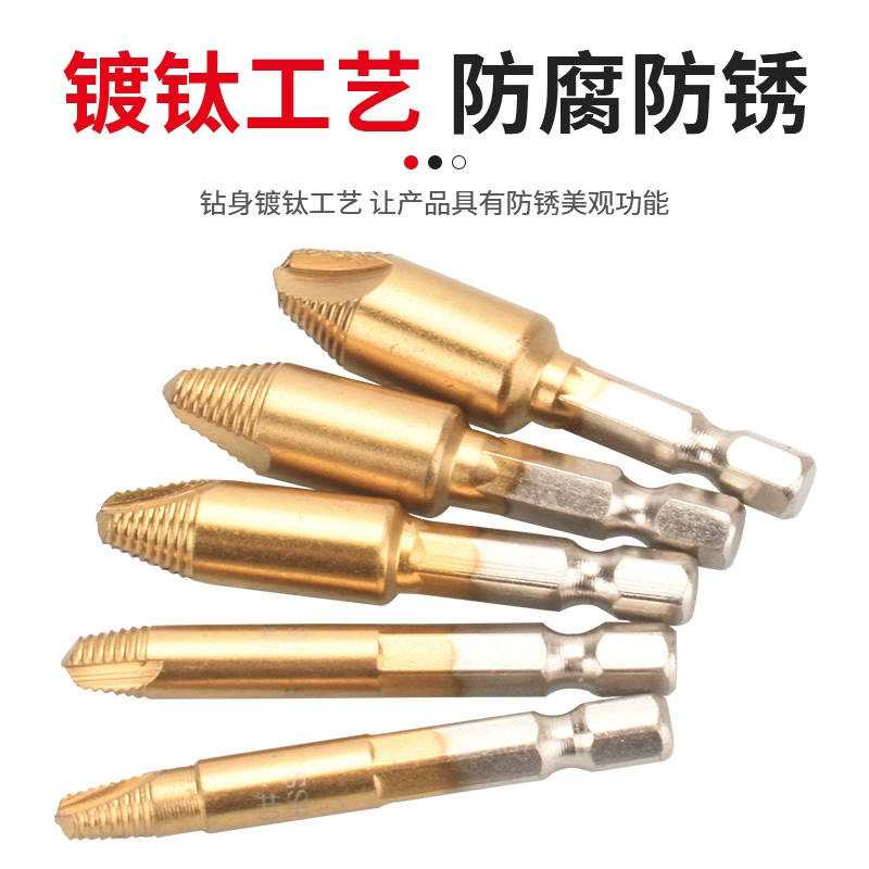 Hot selling screw extractor electric drill drilling sliding tooth broken wire extractor tool set hexagonal handle screw extractor