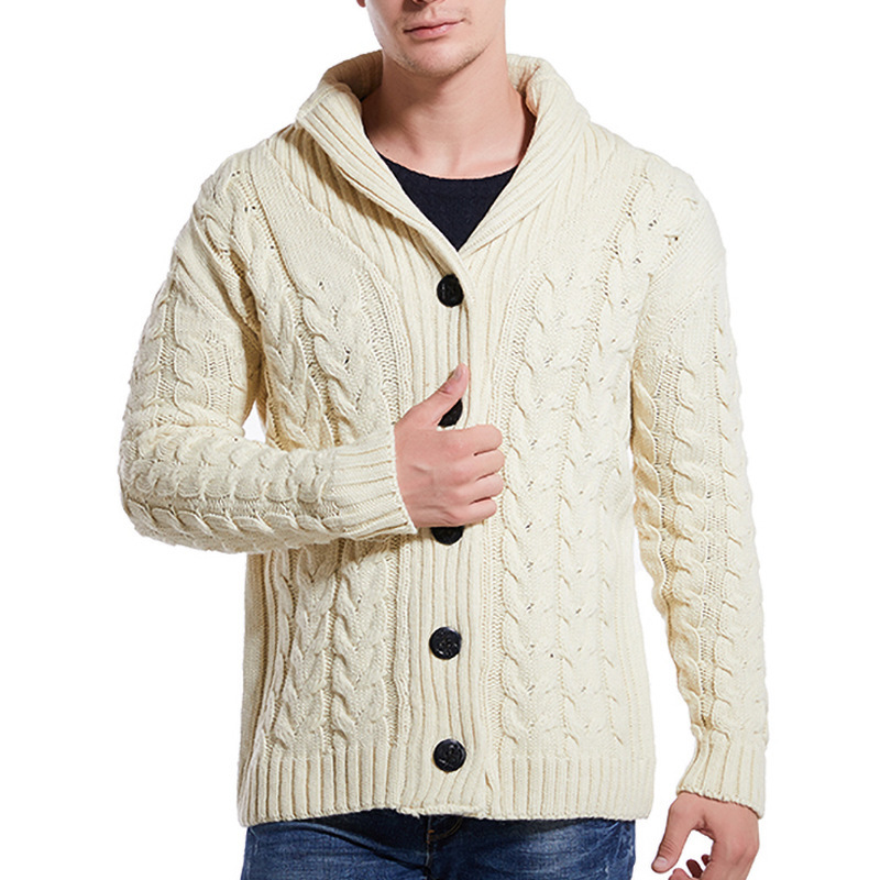 Herren Strickjacke Mit Strukturmuster Modischer Cardigan Mantel_voghion.com