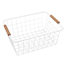 网红白色铁丝收纳篮零食衣柜整理置物筐桌面收纳筐Storage Basket