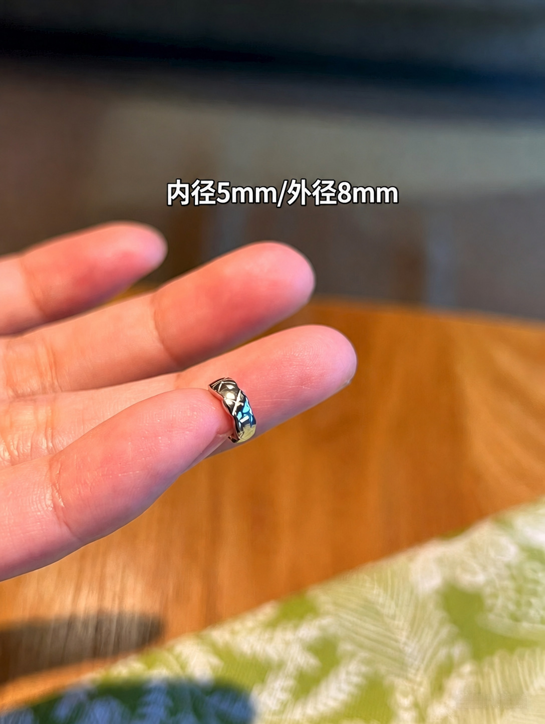 内径5mm菱格银色耳扣单只