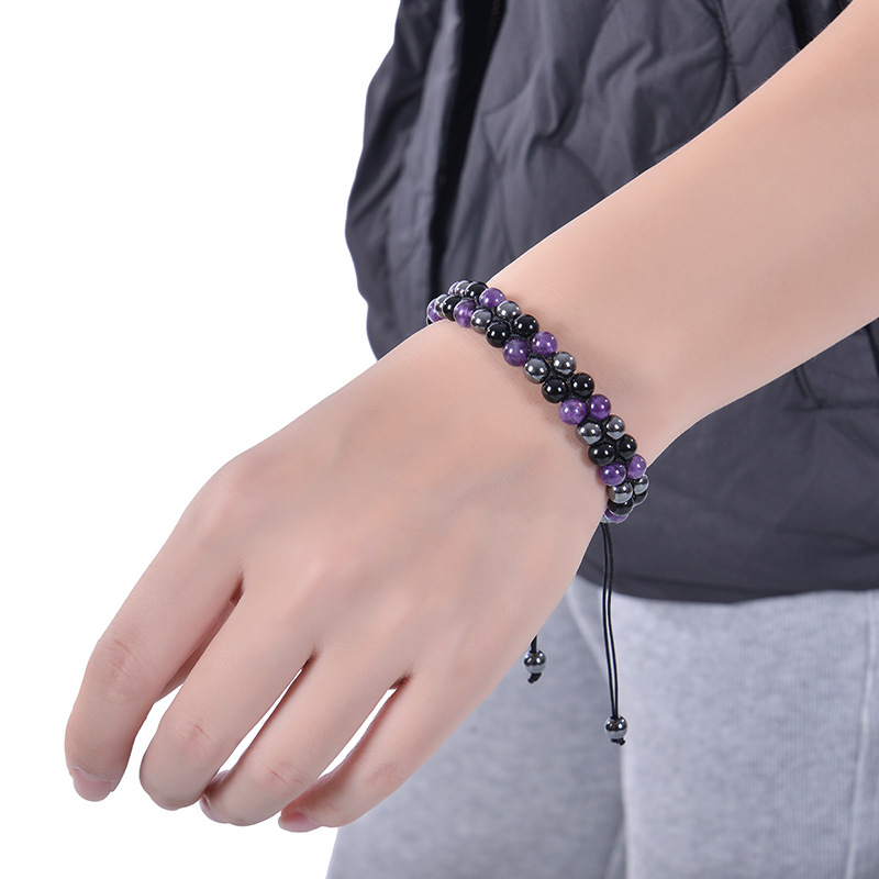 Color Block Pattern Elegant Color Block Natural Stone Bracelets In Bulk