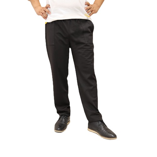 Wholesale full elastic waist stretch chef pants for large sizes, hotel and catering black unisex chef work pants