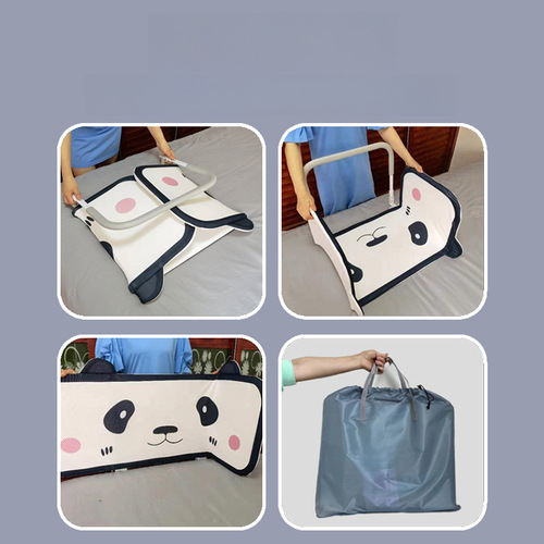 Installation-free bed railing baby anti-fall protective fence portable foldable travel guardrail infant child safety barrier