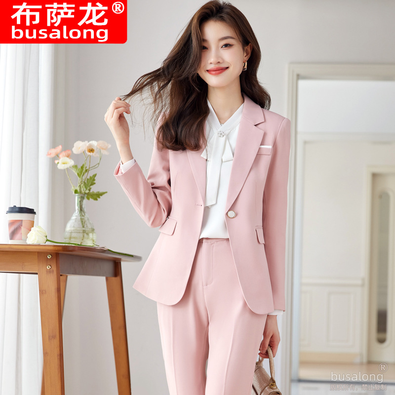 New Busalong Women's Long-Sleeved Professional Suit and Trousers Formal Work Suit 9761