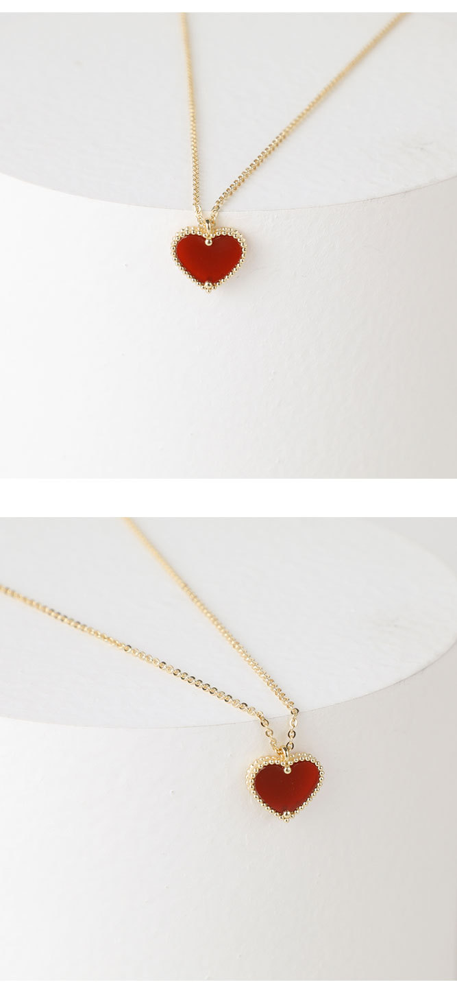 New heartshaped diamond pendant female copper necklacepicture1