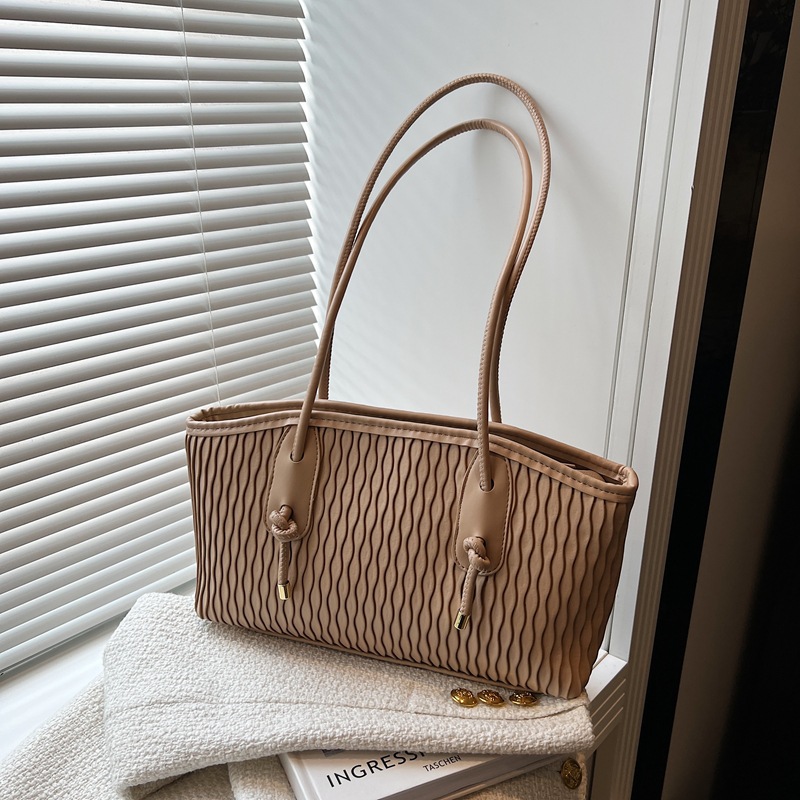 Nicho Zhong estriado bolso de hombro único para mujeres otoño invierno 2025 nuevo bolso de mujer de viaje universal bolso de mano