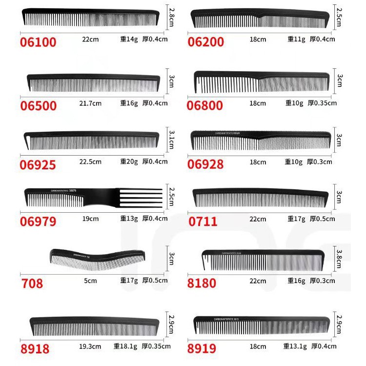 Comercio al por mayor de Tony tapa de fibra de carbono peine de corte de pelo peine del pelo peine de corte de pelo peine de doble propósito peine de modelado