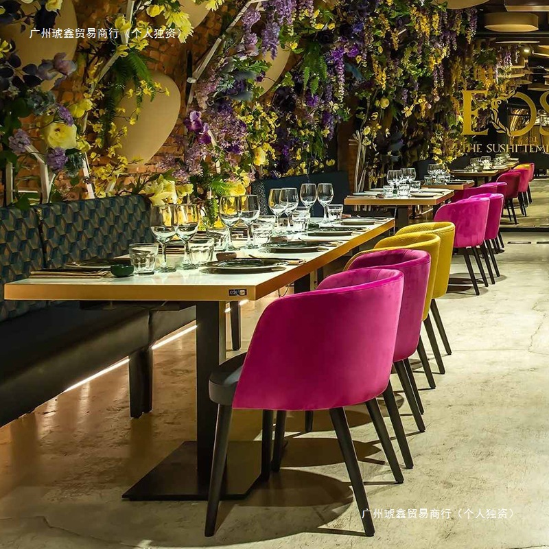 Factory Direct Sales Dining Table and Chair Set Commercial Simple Complete Set of Slate Table Hotel Cafe Restaurant Table and Chair for Adults