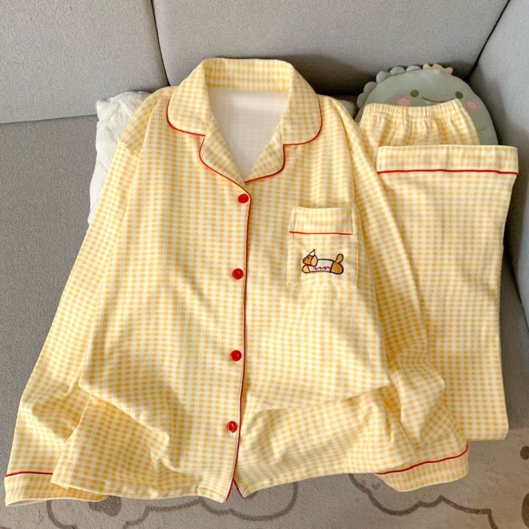 120G nubes de algodón pijama para el hogar doble largo dos piezas conjunto entidad mayorista sudeste asiático TK pedidos de comercio exterior transfronterizo