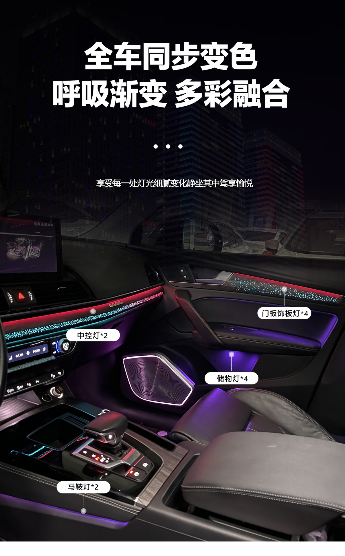 Car ambient lighting is suitable for Audi Q5L-2018-2025