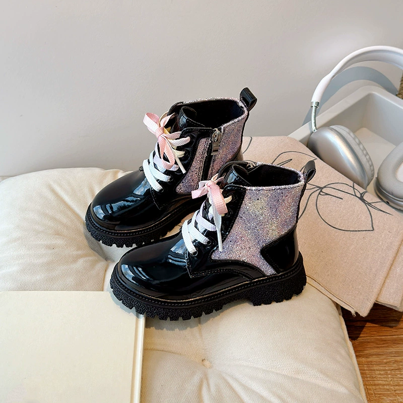 Martens, demi-season shoes, children's low boots for princess, western style, for teenagers