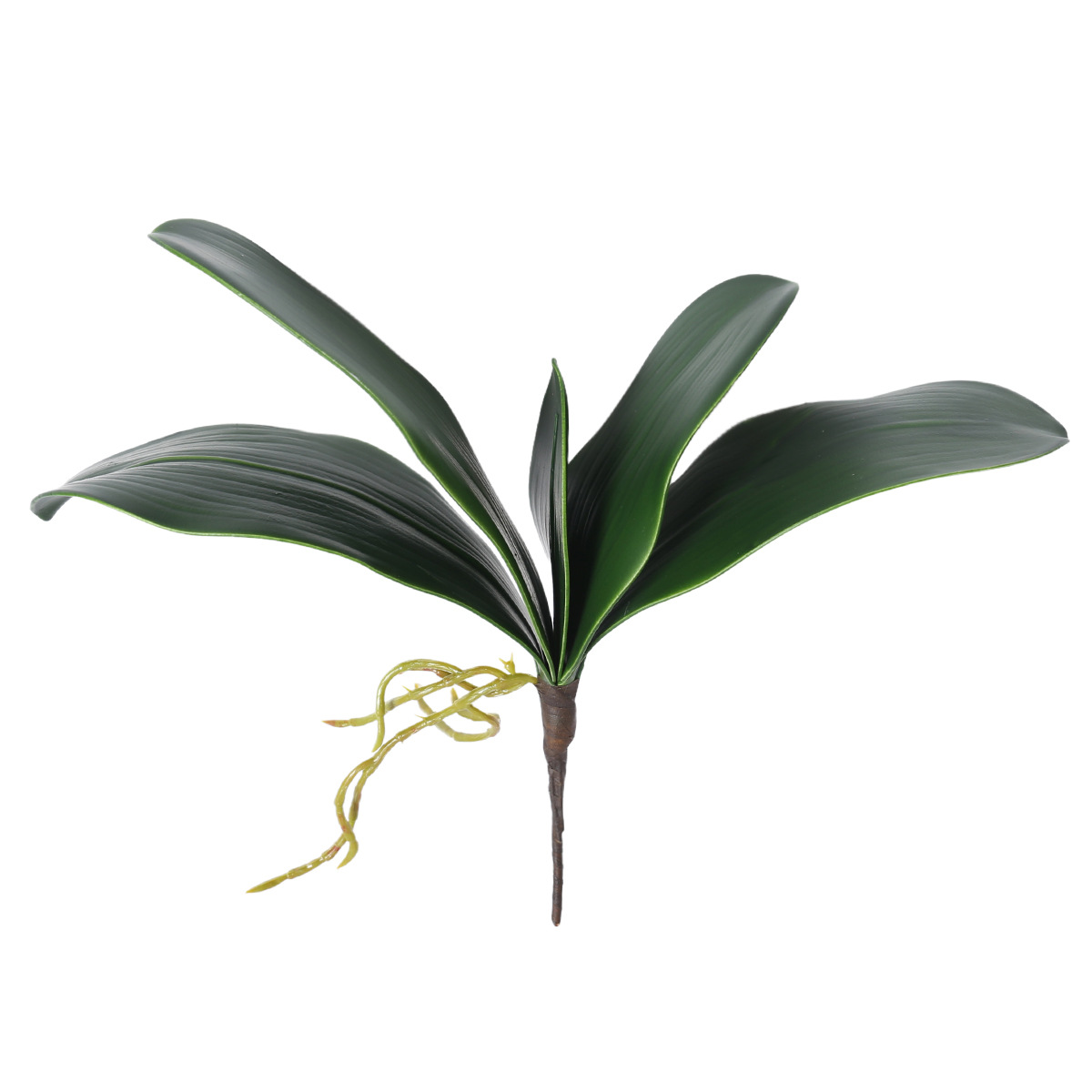 Simulación de hoja de phalaenopsis, pegamento suave, hoja de clivia PU, hoja de phalaenopsis de alta gama, accesorios de malla de seda, arreglos florales