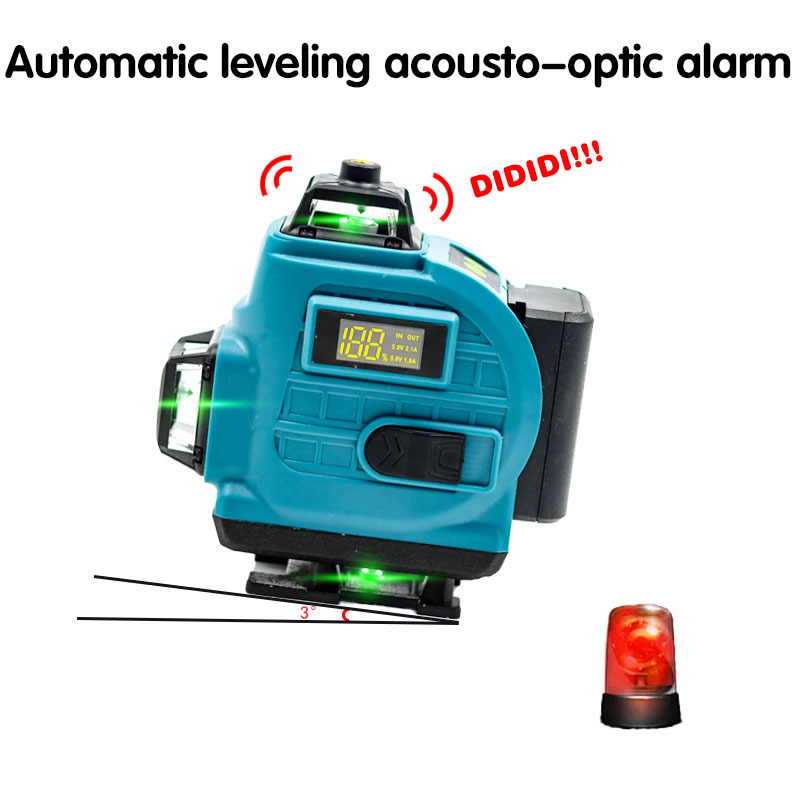 新款4D激光16线投线仪室内外贴墙仪高精度精准绿光水平仪强光